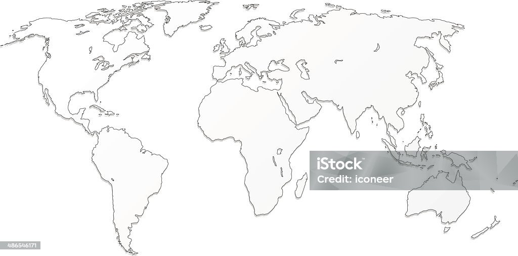 Mapa mundial blanco - arte vectorial de América del norte libre de derechos