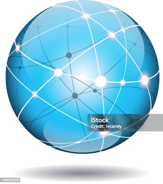Ilustración de Ciberespacio De Bola y más Vectores Libres de Derechos de Cristal - Material - Cristal - Material, Esfera, Abstracto