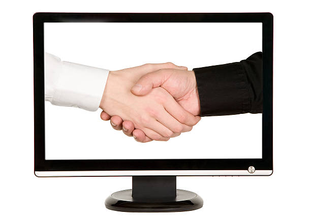 istock Hands shaking, LCD monitor 486546513