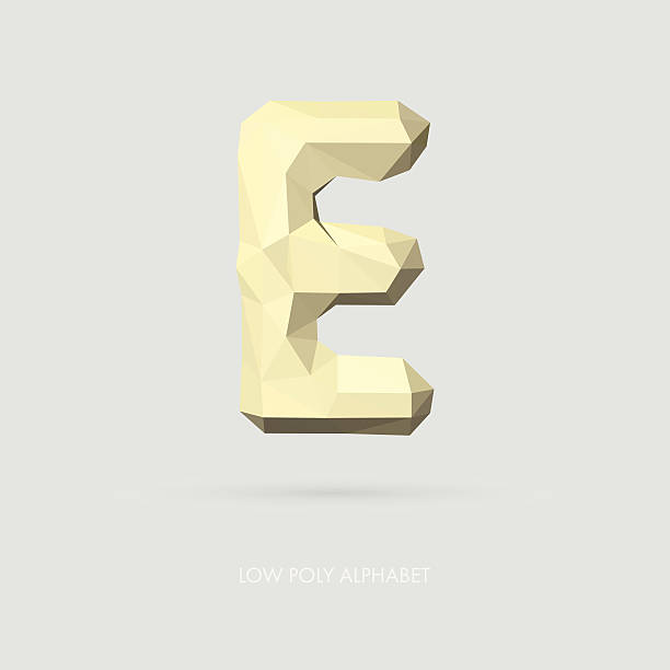 Low Poly Alphabet Letter E vector art illustration