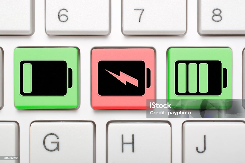 Keyboard Battery Icon Battery Key On Keyboard Stock Photo - Download Image Now - 2015 ...