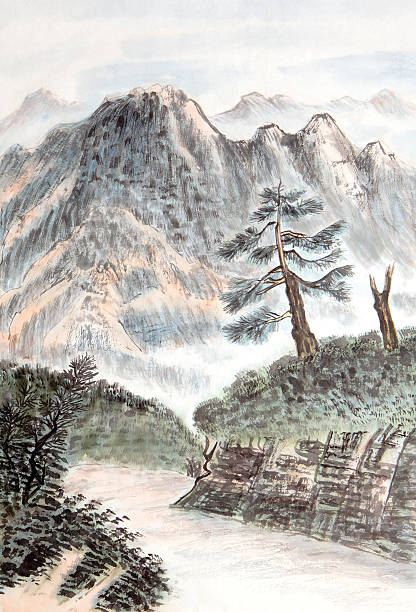 istock Chinese painting of high mountain 486547395