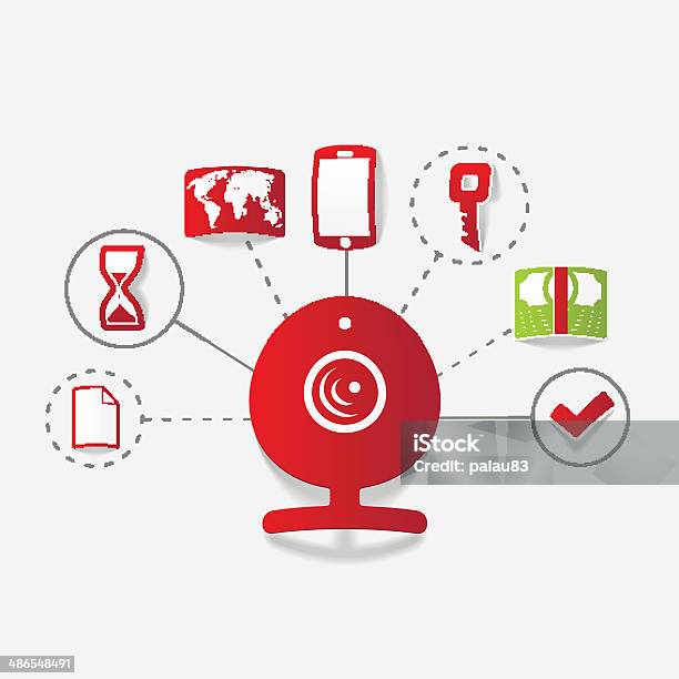 High Tech Communicator Set Of Sticker Design Hightech Communication Concept Stock Illustration ...