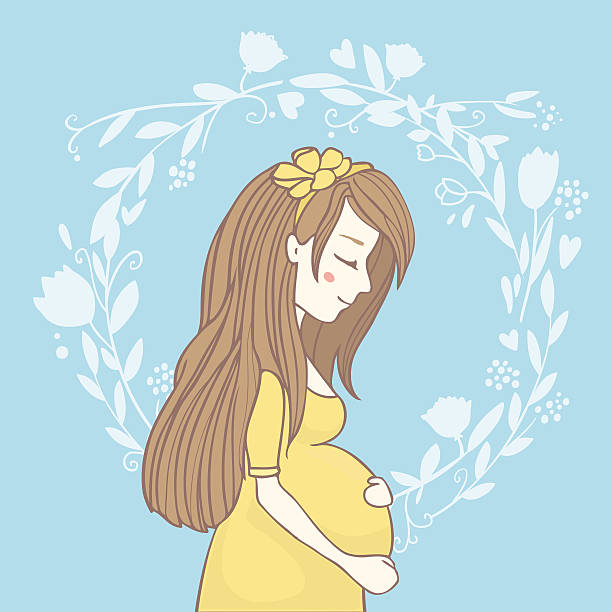 Cartoon Of A Pregnant Women Sketch Stock Photos, Pictures & Royalty-Free  Images - iStock