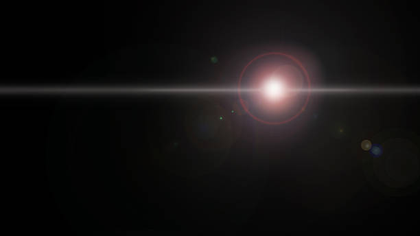 Lens flare digitally created light beam effect (black, white, pink) vector art illustration