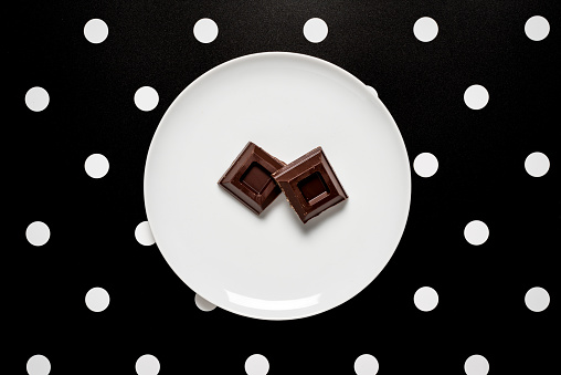 Minimalist food top view: Chocolate