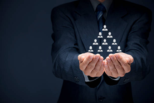 Human resources Human resources, corporate hierarchy and multilevel marketing concept. multi level marketing stock pictures, royalty-free photos & images