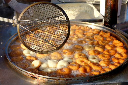 Traditional Turkish Sweet Pastry Frying by the Vendor
