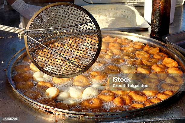 Traditional Turkish Sweet Pastry Frying By The Vendor Stock Photo - Download Image Now
