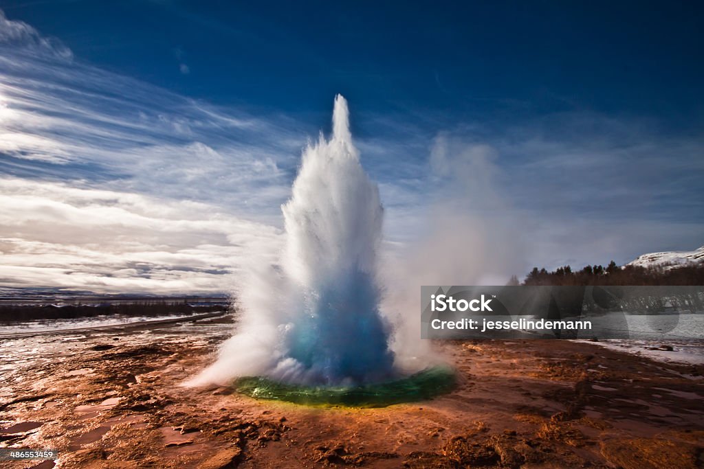 Strokkur Geyser Iceland Erupting Strokkur Geyser on a sunny day in Iceland Iceland Stock Photo