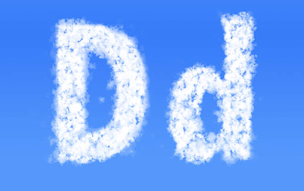 istock D d font clouds,English alphabet from clouds 486554116