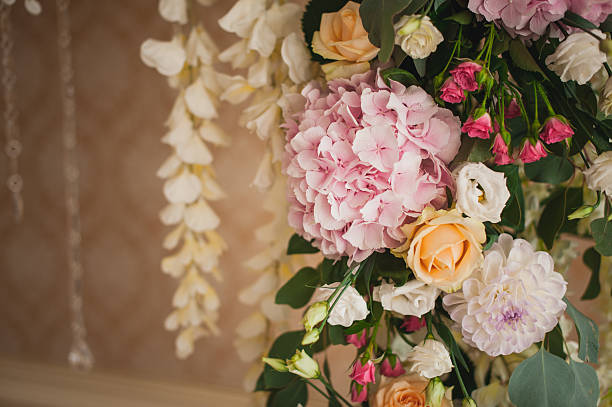 istock Beautiful mixed flower wedding decoration 486556008