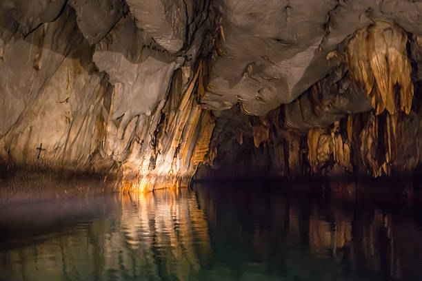 istock Unique image of Puerto Princesa subterranean underground river from inside 486556160