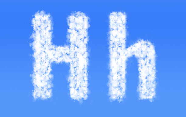 istock H h font clouds,English alphabet from clouds 486557274
