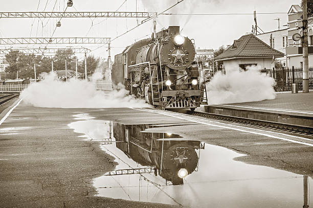 istock Retro steam locomotive. 486558710