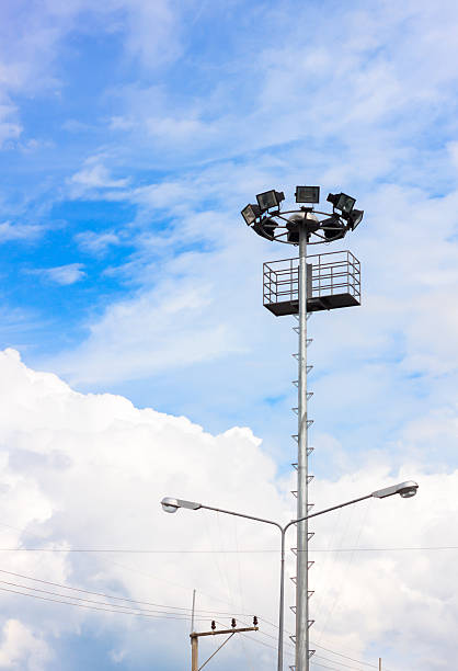 istock Lampost and blue sky background in Thailand. 486559696