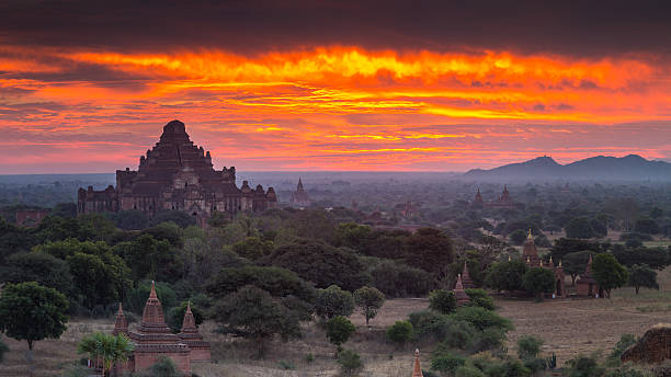 istock Panorama view of Bagan temples sunrise, Myanmar 486559798