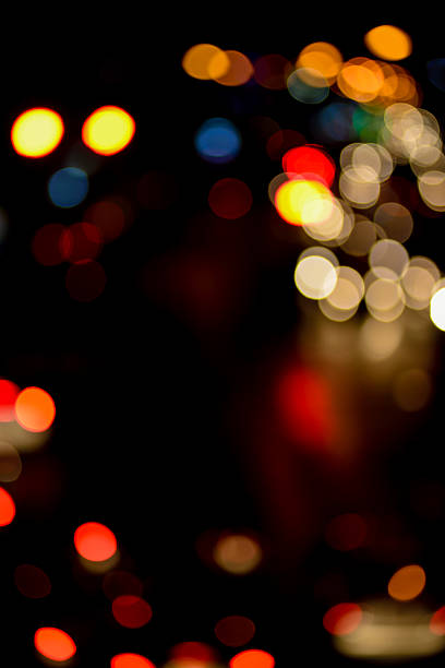 istock abstract blur bokeh of Evening traffic jam on road 486566622