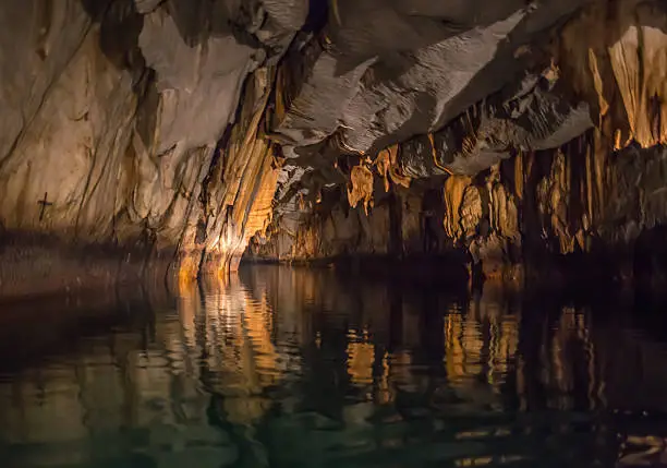 Photo of Unique image of Puerto Princesa subterranean underground river from inside