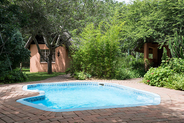 istock pool and small homes in nature 486569001