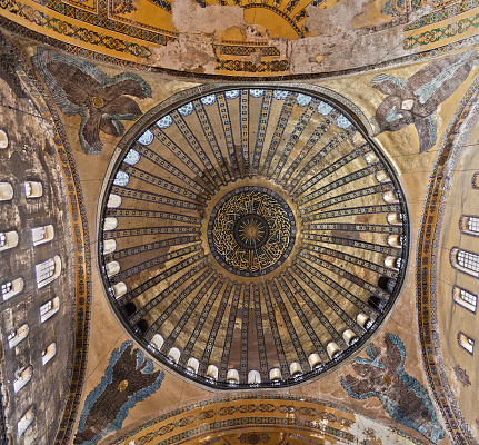 The frescos and mosaics  in the interior of haghia Sophia, Istanbul, Turkey