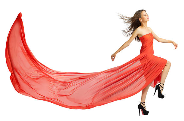 istock Young woman in red cloth 486570268