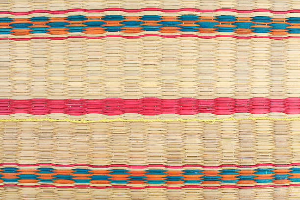 istock Textured pattern of weaving colorfu mat 486570323