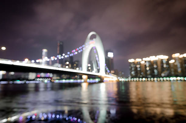 istock View of city night lights blurred bokeh background. 486570360