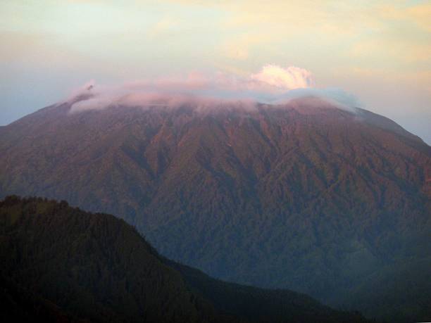 istock A distant view of Gunung Raung Volcano under a cloudy sky. 486570603