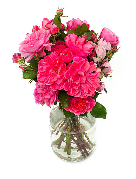 istock bouquet of pink roses on white background 486571283
