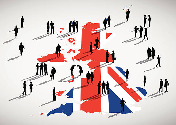 ilustrações, clipart, desenhos animados e ícones de inglaterra de negócios - uk map british flag england