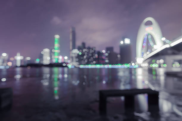 istock View of city night lights blurred bokeh background. 486571822