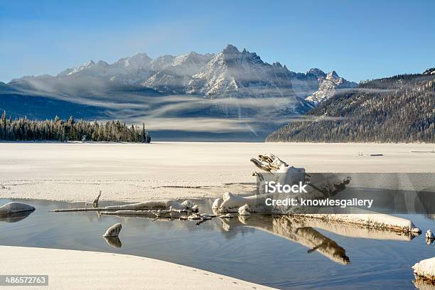 Beautiful Winter Snow Covered Lake Stock Photo - Download Image Now - Cloud - Sky, Fog, Forest