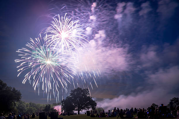 istock People looking at fireworks in honor of Independence Day 486574476