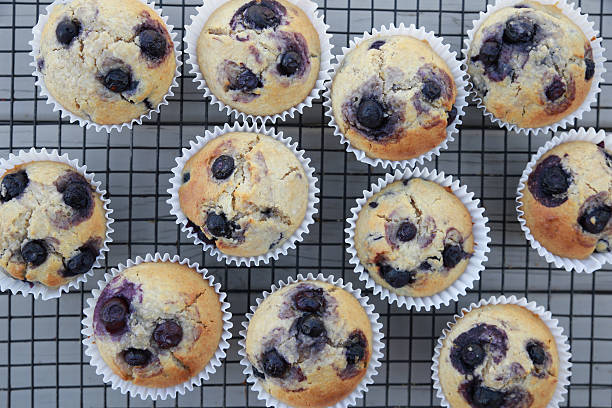 istock Homemade wholemeal coconut blueberry muffins 486575420