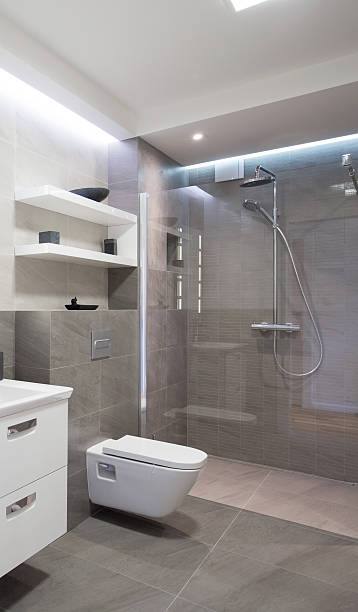 istock Shower with glass door 486576256