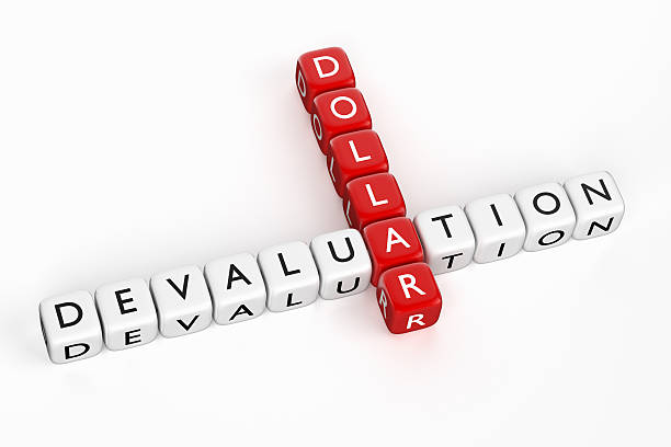 Devaluation of Dollar stock photo