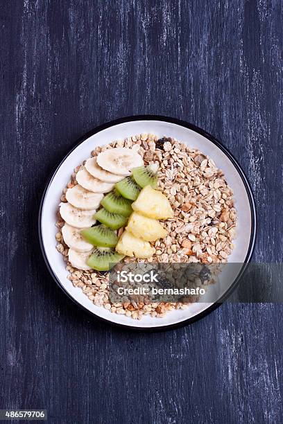Muesli With Fruits Stock Photo - Download Image Now - 2015, Banana, Breakfast