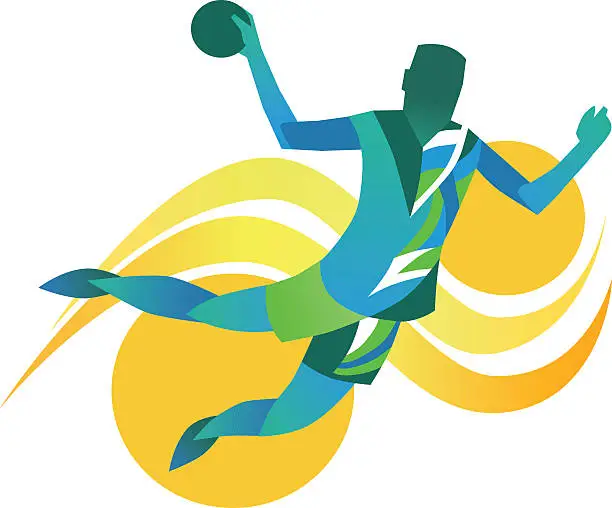 Vector illustration of Handball Player - Abstract Illustration