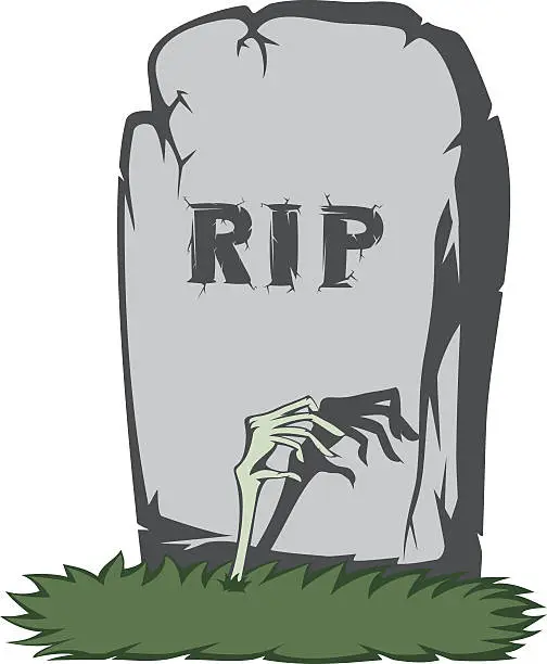 Vector illustration of Spooky tombstone