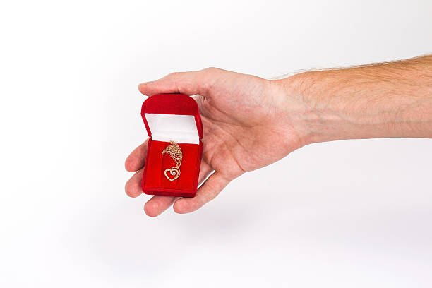 istock box with a pendant in the form of heart 486583768