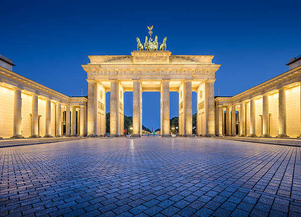 istock Brandenburg Gate in twilight at dawn, Berlin, Germany 486584444