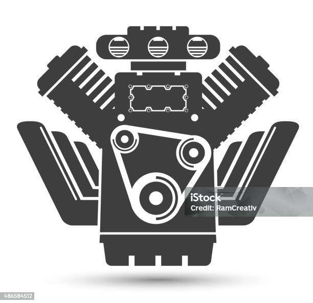 Triangle Engine Symbol Car Powerful Engine Black Symbol Stock Illustration - Download Image ...