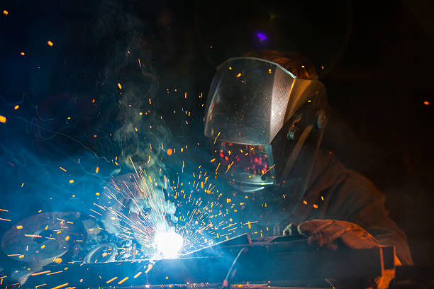 istock Welder in action. Low depth of focus 486584978
