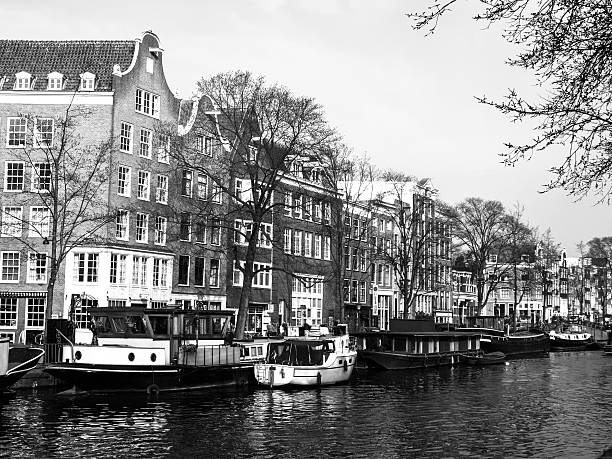 istock Water canal in Amsterdam city centre 486585538
