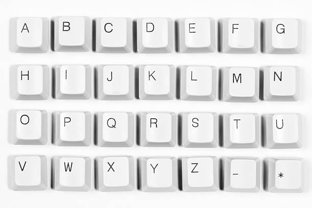 알파벳 키 키보드 - computer keyboard alphabet letter a characters 뉴스 사진 이미지
