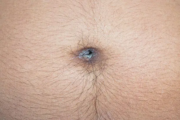 abdominal surface navel of the stomach of man