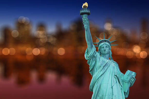 istock Lower Manhattan and Lady Liberty 486594304