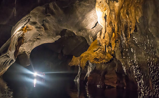 istock Unique image of Puerto Princesa subterranean underground river from inside 486595182