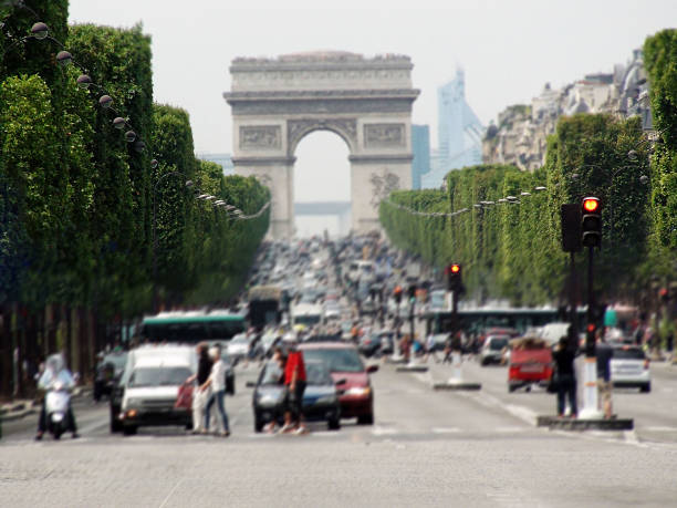 istock Traffic At Avenue Des Champs-Elysees With Arc de Triomphe.Paris 486596280